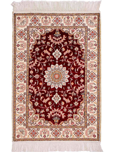 中国シルク 絨毯 63x90cm - オリエンタル絨毯