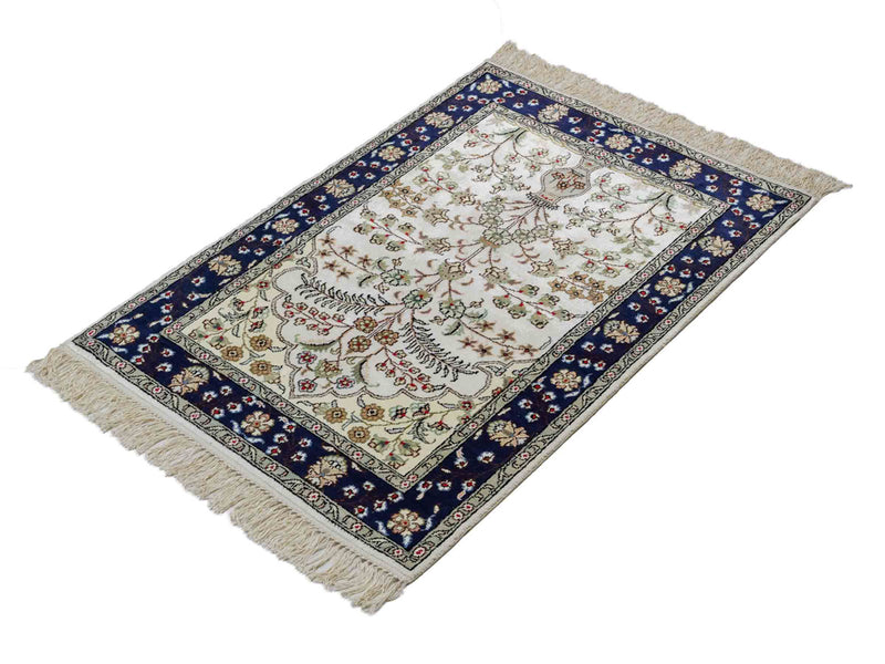 中国シルク 絨毯 90x62cm - オリエンタル絨毯