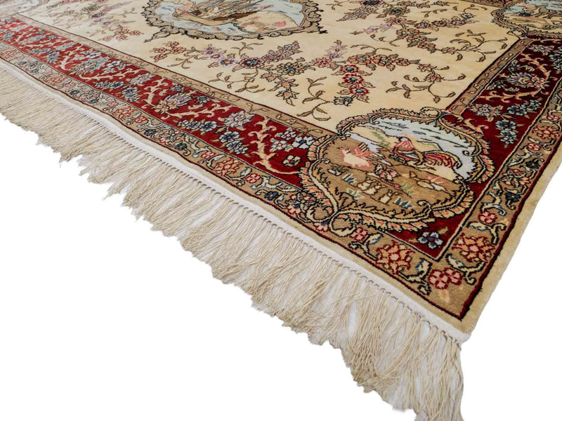 中国シルク 絨毯 153x95cm - オリエンタル絨毯