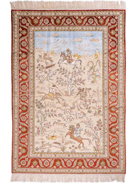 中国シルク 絨毯 178x123cm - オリエンタル絨毯 – product image