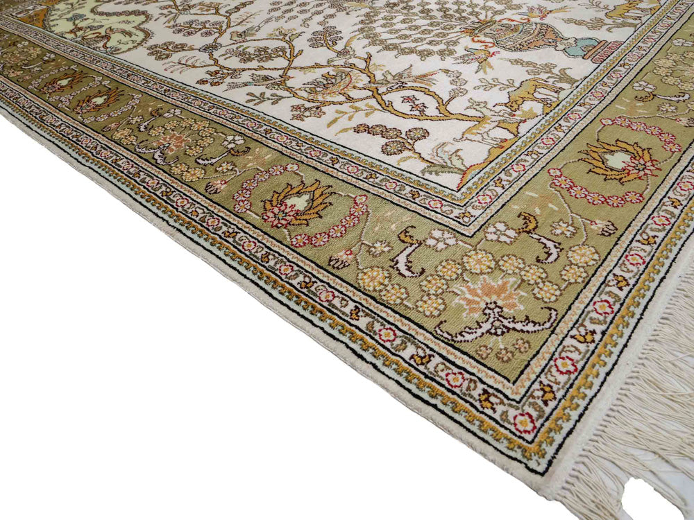 中国シルク 絨毯 183x124cm - オリエンタル絨毯