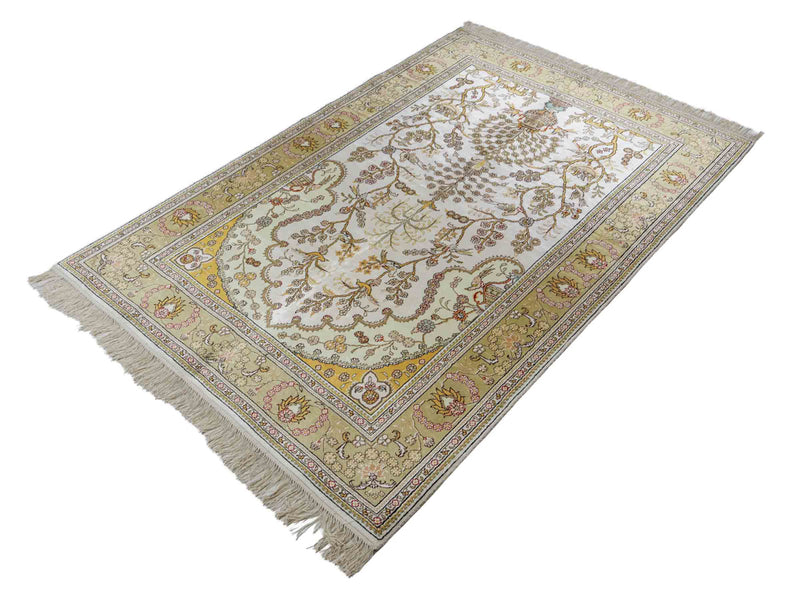 中国シルク 絨毯 183x124cm - オリエンタル絨毯