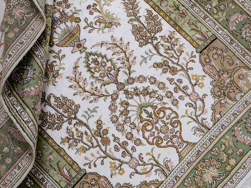 中国シルク 絨毯 181x123cm - オリエンタル絨毯