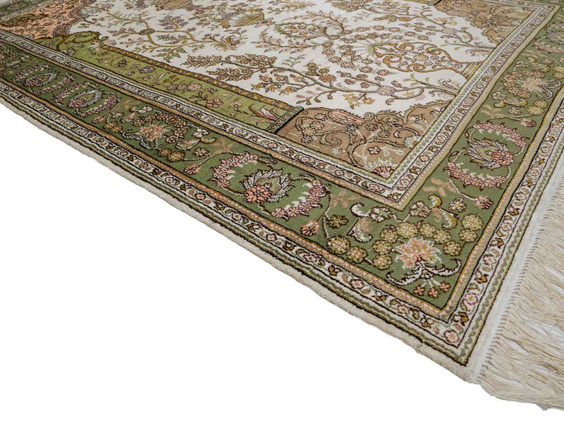 中国シルク 絨毯 181x123cm - オリエンタル絨毯