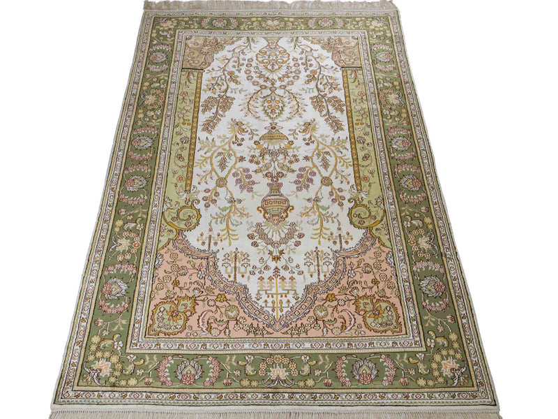 中国シルク 絨毯 181x123cm - オリエンタル絨毯