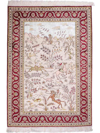 中国シルク 絨毯 183x125cm - オリエンタル絨毯 – product image