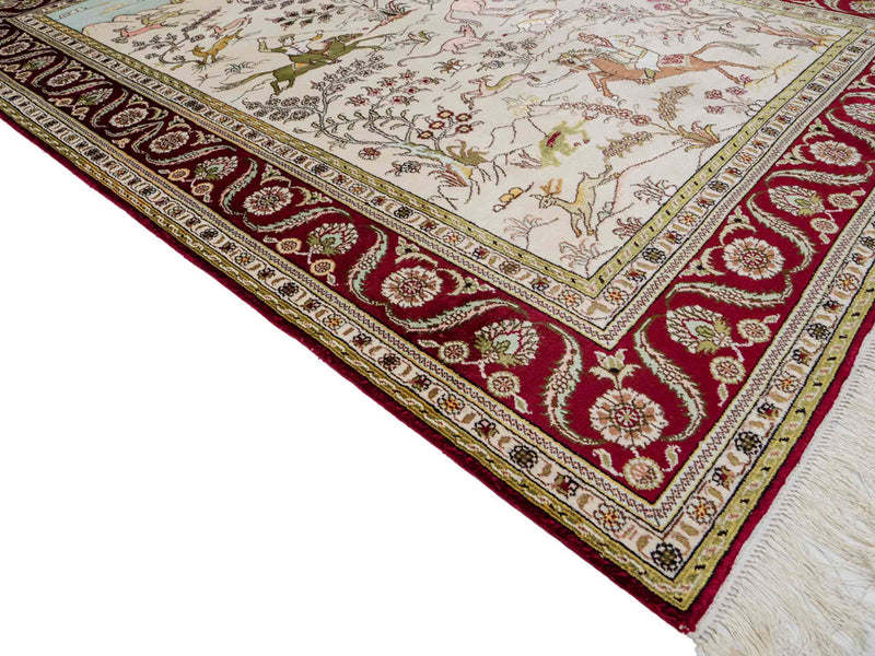 中国シルク 絨毯 183x125cm - オリエンタル絨毯