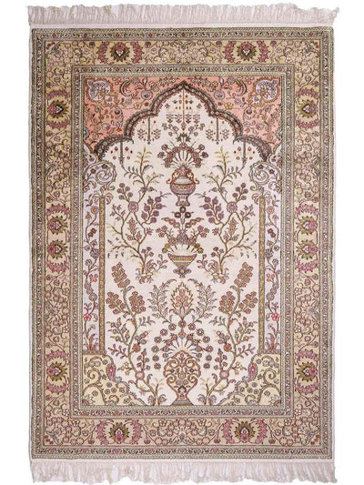 中国シルク 絨毯 124x179cm - オリエンタル絨毯