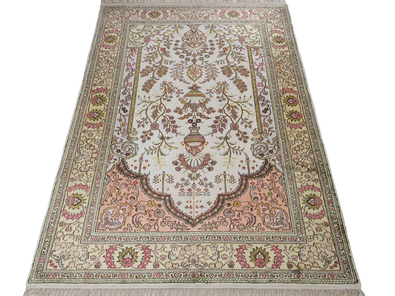 中国シルク 絨毯 179x124cm - オリエンタル絨毯