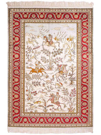 中国シルク 絨毯 184x125cm - オリエンタル絨毯 – product image