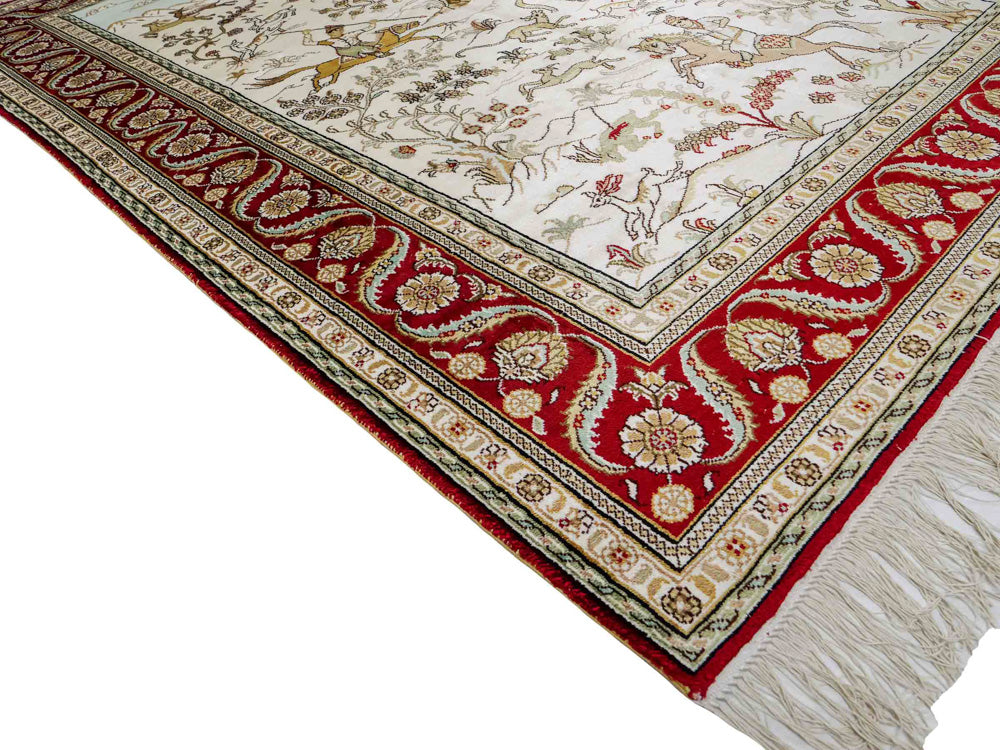 中国シルク 絨毯 183x124cm - オリエンタル絨毯