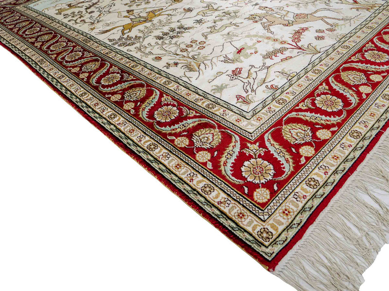 中国シルク 絨毯 183x124cm - オリエンタル絨毯