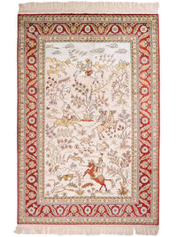 中国シルク 絨毯 193x121cm - オリエンタル絨毯 – product image