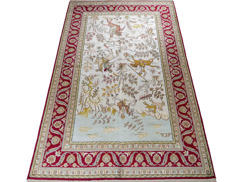 中国シルク 絨毯 180x123cm - オリエンタル絨毯