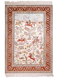 中国シルク 絨毯 184x125cm - オリエンタル絨毯 – product image