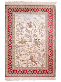 中国シルク 絨毯 180x124cm - オリエンタル絨毯 – product image
