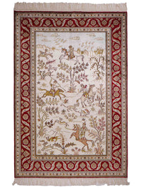 中国シルク 絨毯 183x126cm - オリエンタル絨毯 – product image