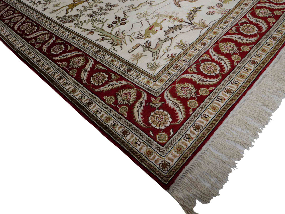 中国シルク 絨毯 183x126cm - オリエンタル絨毯
