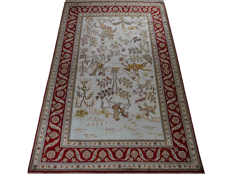 中国シルク 絨毯 183x126cm - オリエンタル絨毯