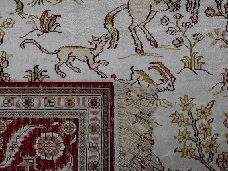 中国シルク 絨毯 183x126cm - オリエンタル絨毯