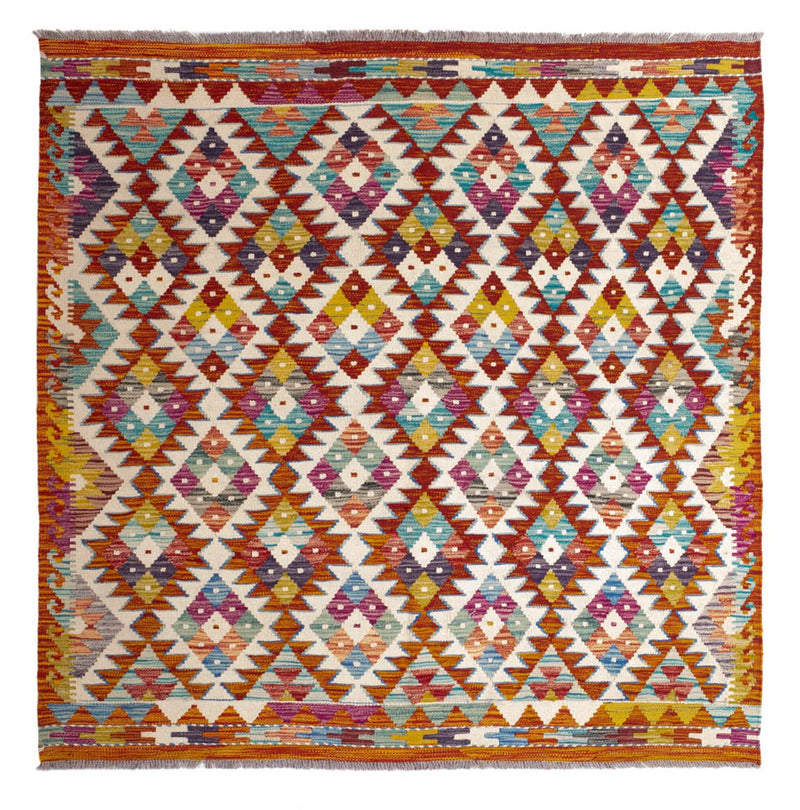 キリム マイメネ 絨毯 152x152cm - ウールラグ