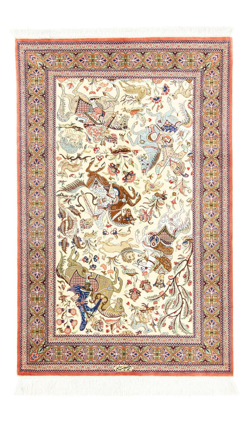 ゴム - シルク 絨毯 121x77cm - ペルシャ絨毯