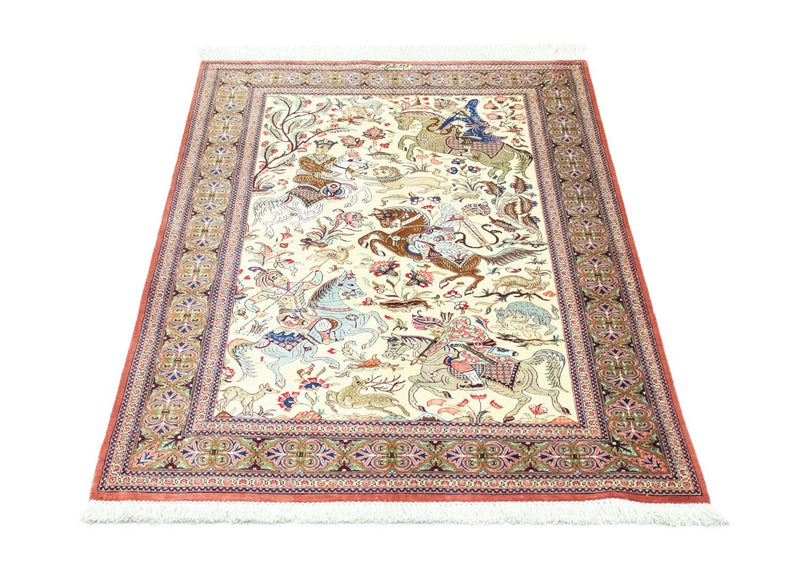 ゴム - シルク 絨毯 121x77cm - ペルシャ絨毯