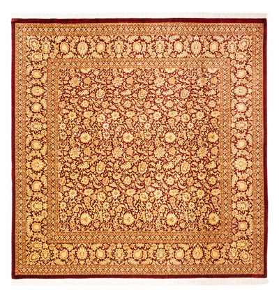 ゴム - シルク 絨毯 200x200cm - ペルシャ絨毯