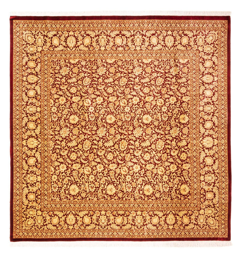 ゴム - シルク 絨毯 200x200cm - ペルシャ絨毯