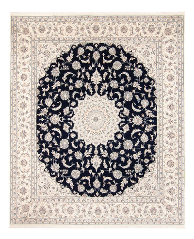 ナイン 絨毯 227x280cm - ペルシャ絨毯 - ダークブルー