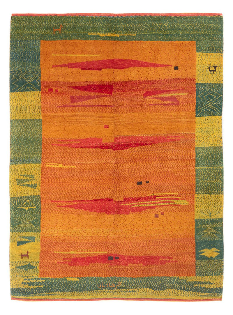 ペルシャギャベ 絨毯 218x173cm - ペルシャウールラグ