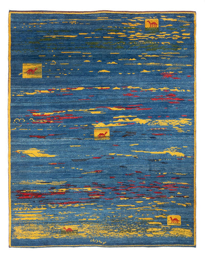 ペルシャギャベ 絨毯 214x255cm - ペルシャウールラグ