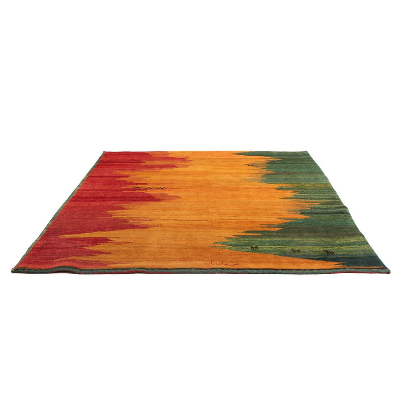ペルシャギャベ 絨毯 226x197cm - ペルシャウールラグ