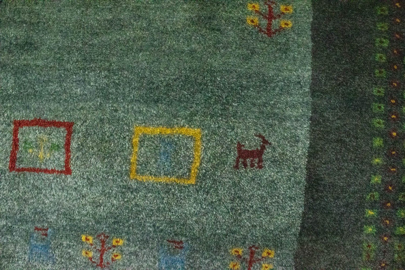 ペルシャギャベ 絨毯 195x142cm - ペルシャウールラグ