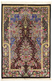 ゴム - シルク 絨毯 197x128cm - ペルシャ絨毯 – product image