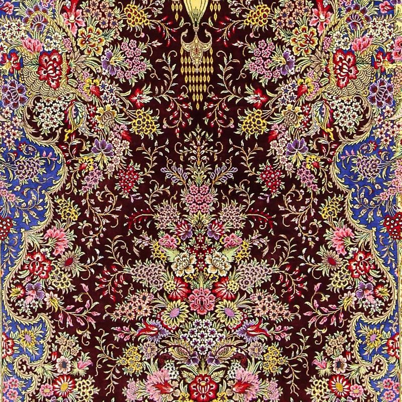 ゴム - シルク 絨毯 197x128cm - ペルシャ絨毯