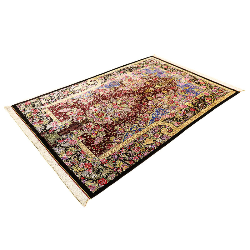 ゴム - シルク 絨毯 197x128cm - ペルシャ絨毯