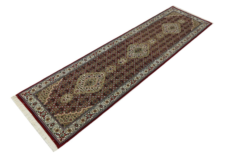 インド タブリーズ 絨毯 302x80cm - オリエンタル絨毯