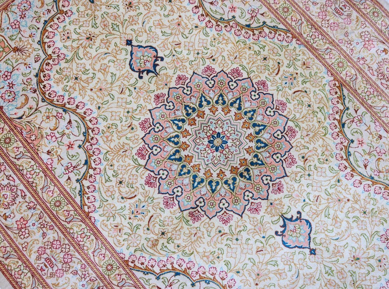ゴム - シルク 絨毯 150x100cm - ペルシャ絨毯