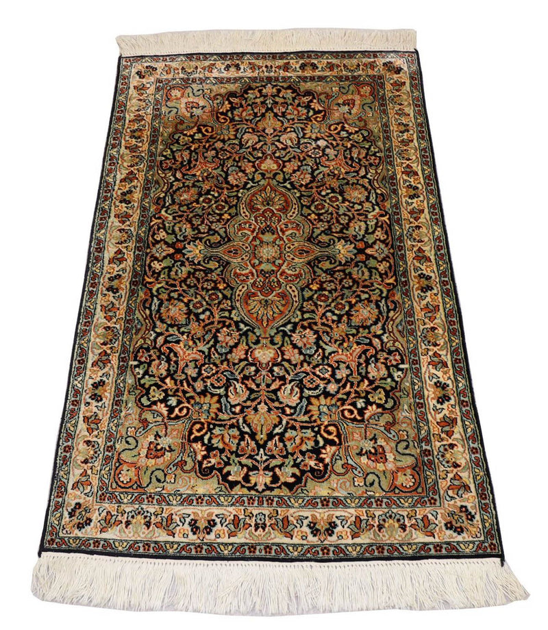 カシミールシルク 絨毯 124x77cm - オリエンタル絨毯