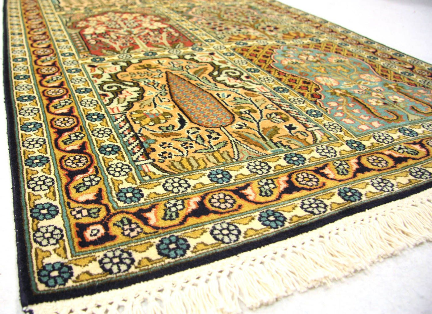 カシミールシルク 絨毯 298x82cm - オリエンタル絨毯