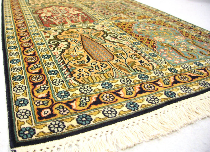 カシミールシルク 絨毯 298x82cm - オリエンタル絨毯
