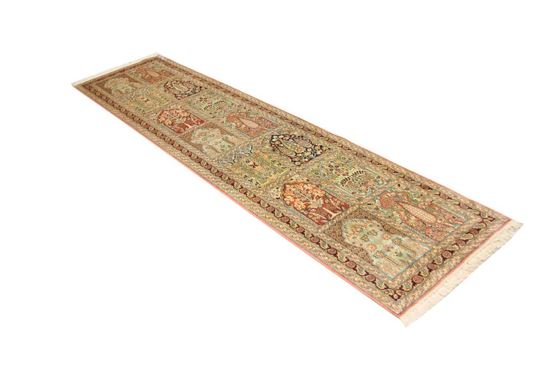 カシミールシルク 絨毯 307x78cm - オリエンタル絨毯
