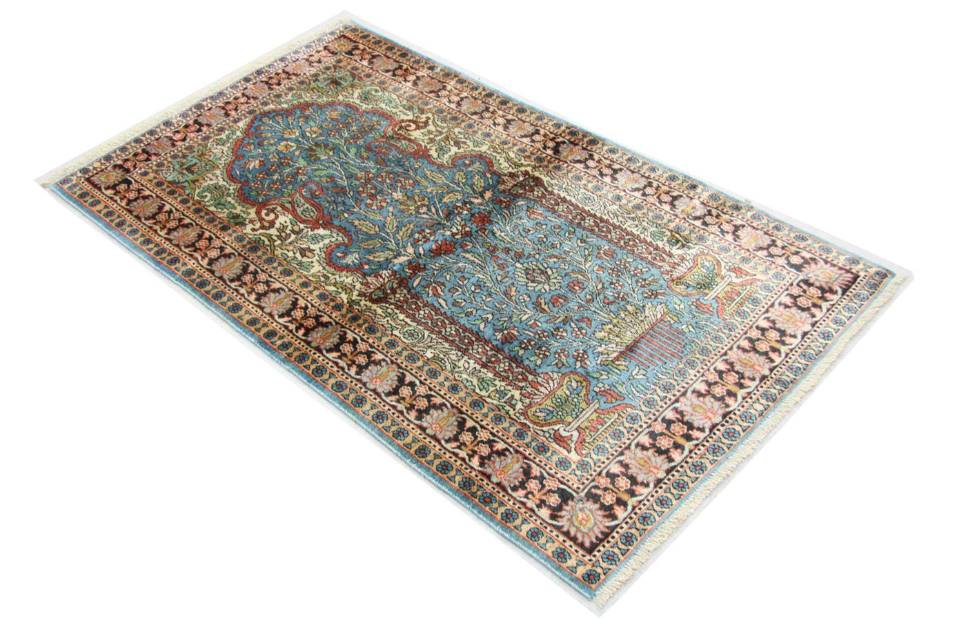 カシミールシルク 絨毯 156x90cm - オリエンタル絨毯