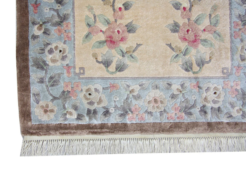 中国シルク 絨毯 136x70cm - オリエンタル絨毯