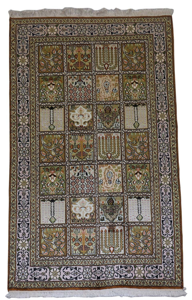 カシミールシルク 絨毯 152x90cm - オリエンタル絨毯