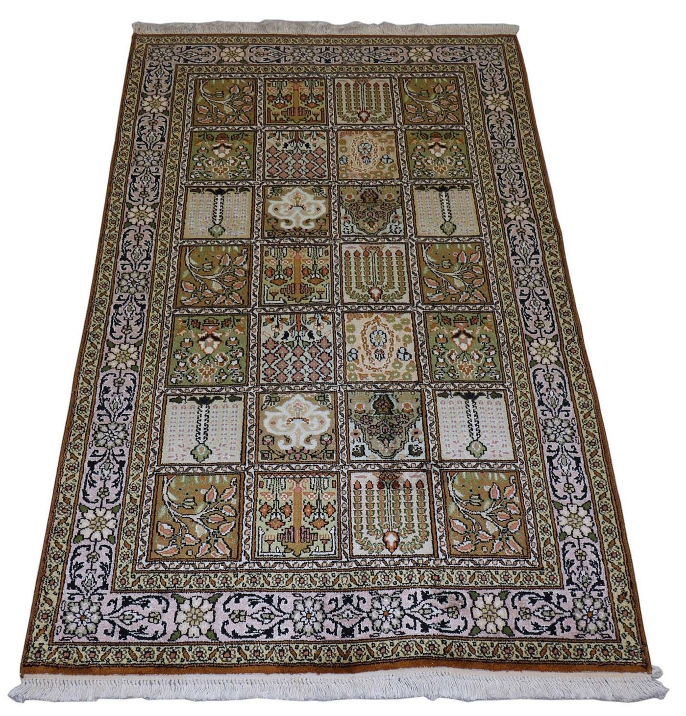 カシミールシルク 絨毯 152x90cm - オリエンタル絨毯