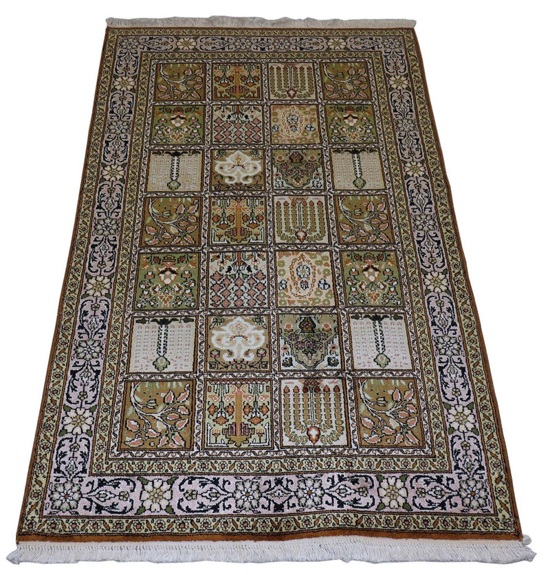 カシミールシルク 絨毯 152x90cm - オリエンタル絨毯