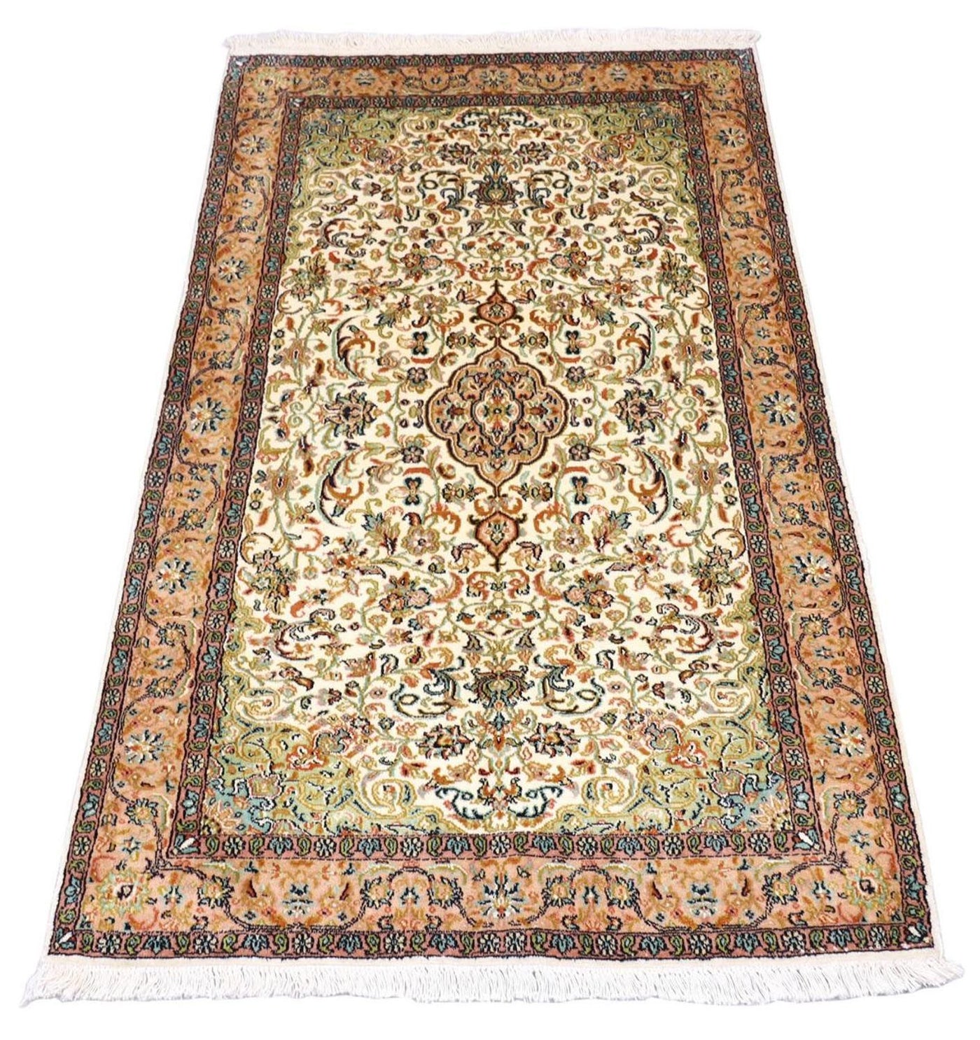 カシミールシルク 絨毯 155x99cm - オリエンタル絨毯