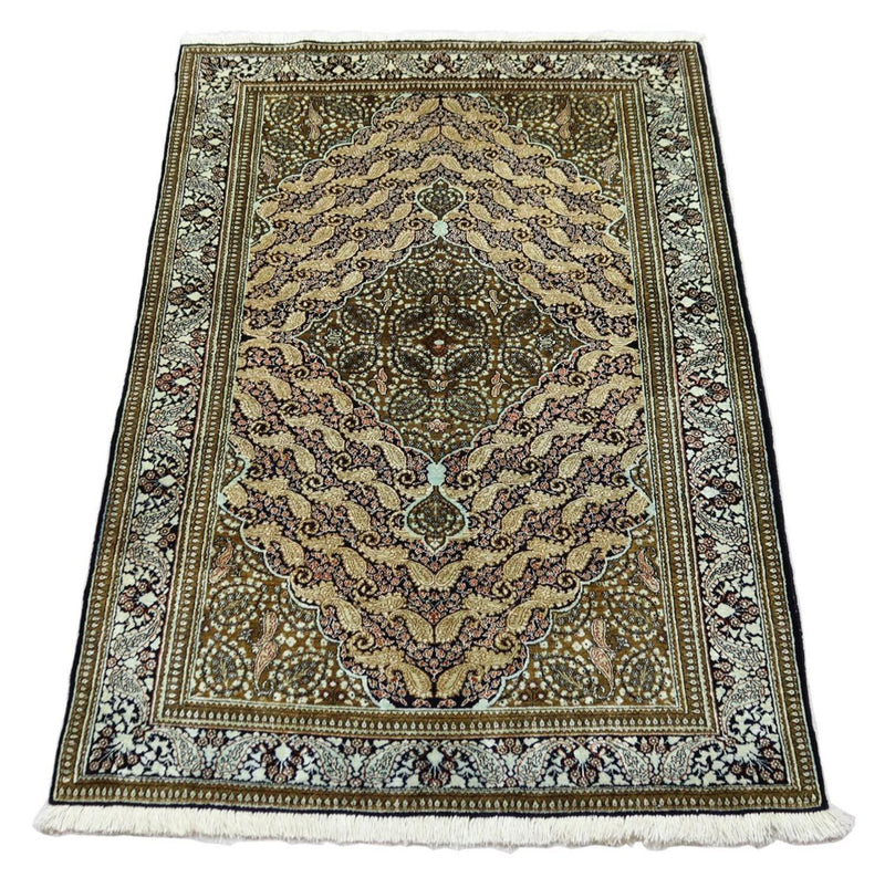 ゴム - シルク 絨毯 163x109cm - ペルシャ絨毯